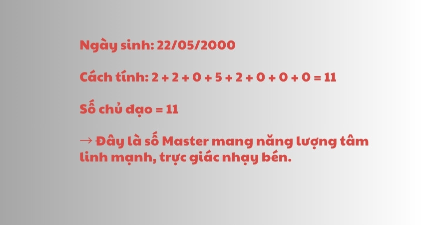 Cách tính số chủ đạo ngày sinh