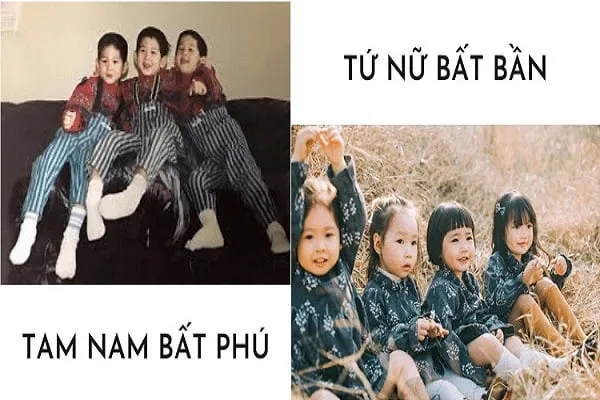 Ba người con trai trong một gia đình Việt xưa, minh họa cho quan niệm "tam nam bất phú"