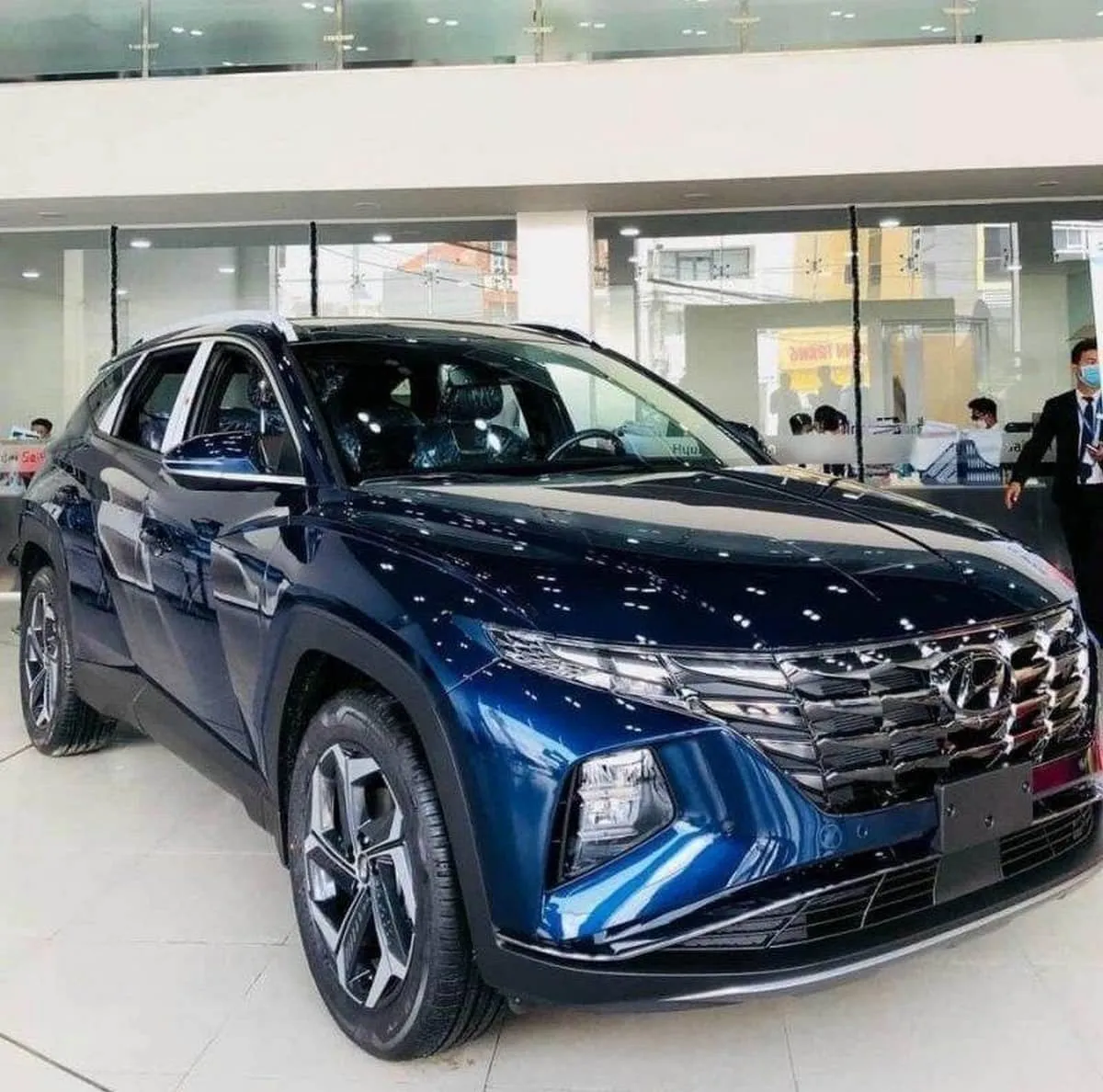 Xe Hyundai Tucson màu xanh