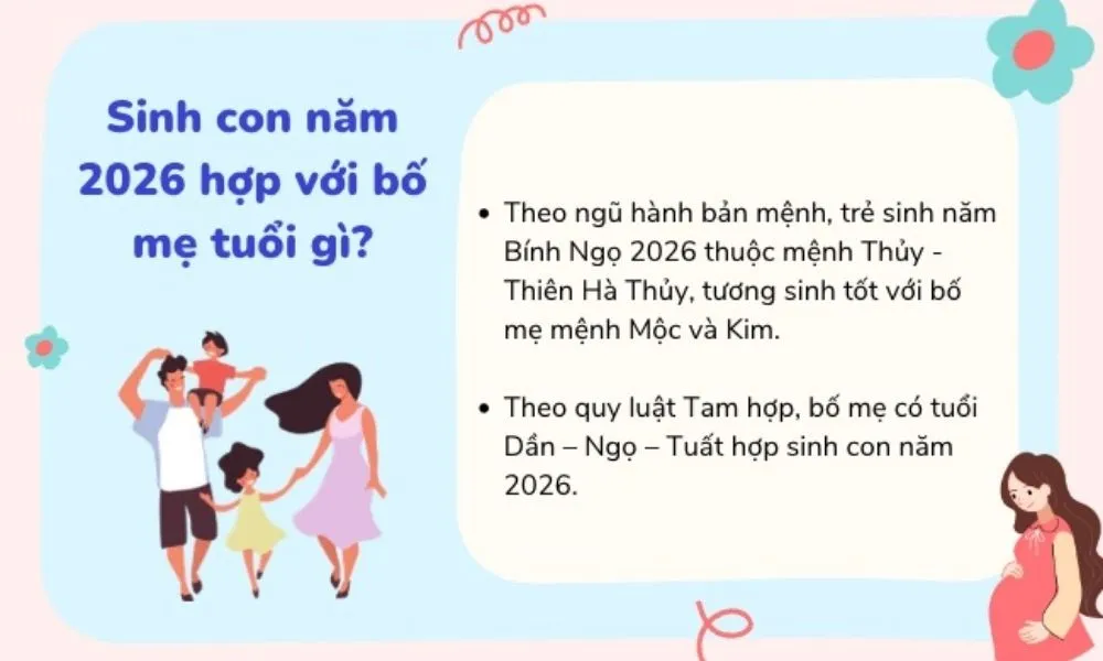 Trẻ sinh năm 2026 thường hòa hợp với bố mẹ tuổi Dần và Tuất, tạo nên một gia đình gắn kết