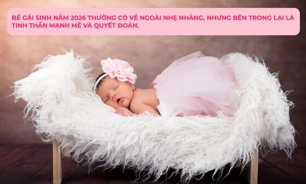 Bé gái sinh năm 2026 thường nhẹ nhàng, tinh tế và giàu năng lượng sáng tạo, dễ dàng thu hút sự chú ý của mọi người