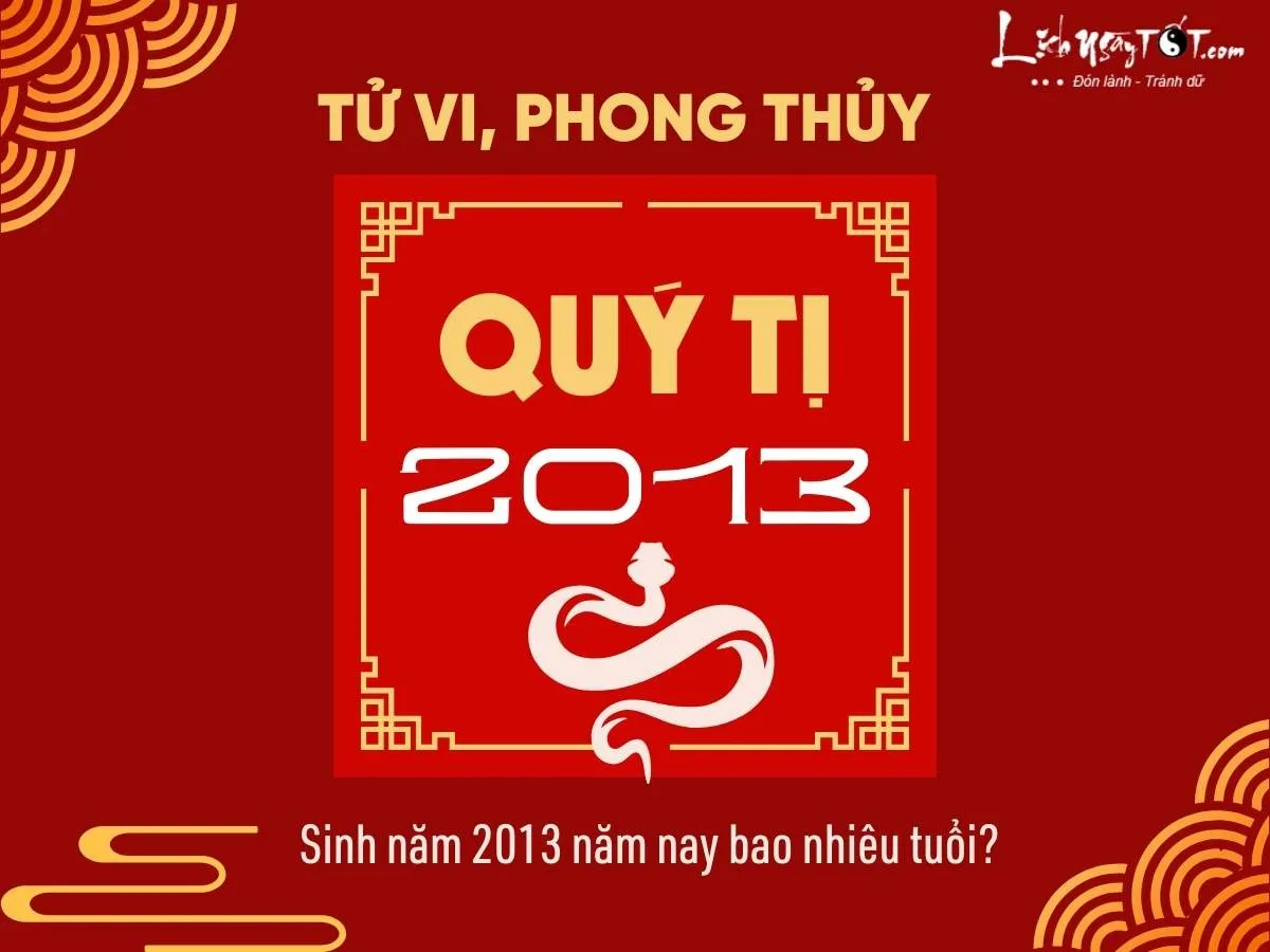 Người sinh năm 2013 Quý Tị năm 2024 bao nhiêu tuổi theo lịch âm và dương
