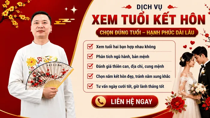 Nút bấm hoặc biểu tượng xem tuổi kết hôn