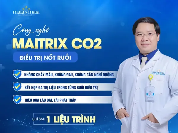 Công nghệ tẩy nốt ruồi Maitrix CO2 hiện đại