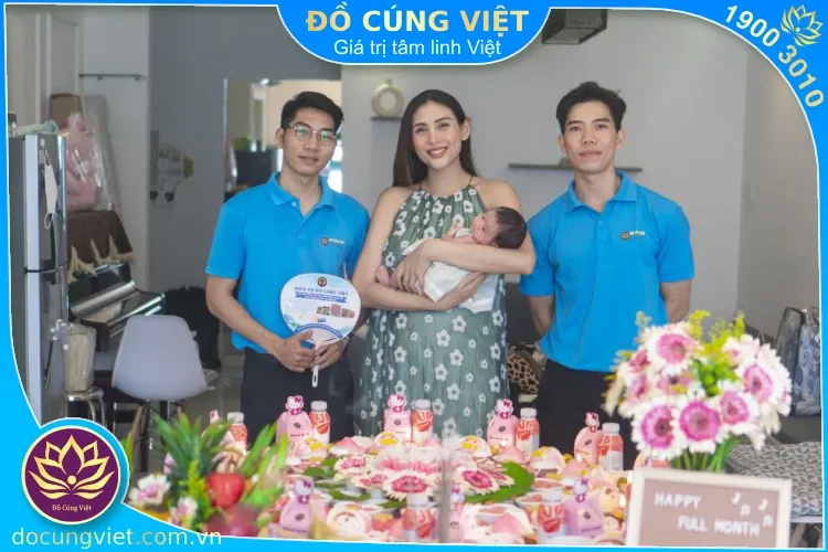 Mâm cúng Mụ đầy tháng cho bé