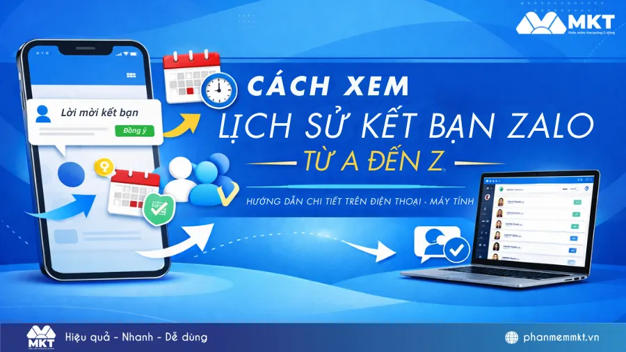 Giao diện tổng quan các phương pháp xem lịch sử kết bạn trên Zalo
