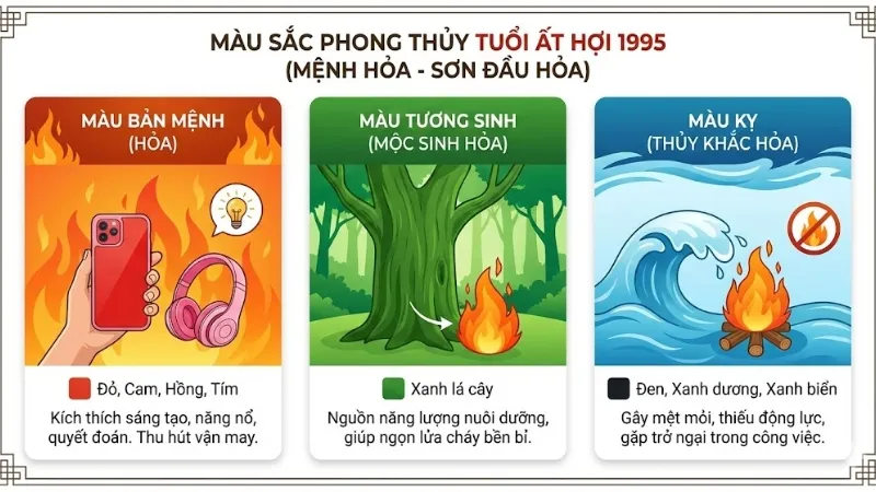 Màu sắc hợp và kỵ của tuổi Ất Hợi 1995