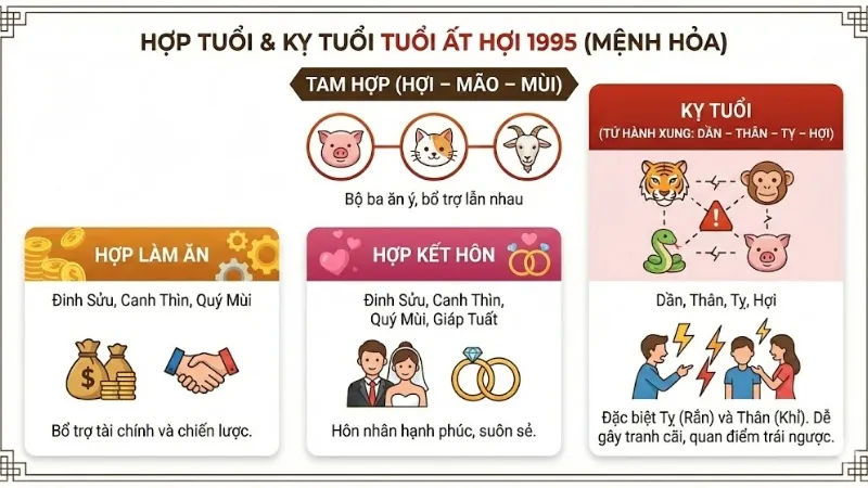 Các tuổi hợp và kỵ với Ất Hợi 1995