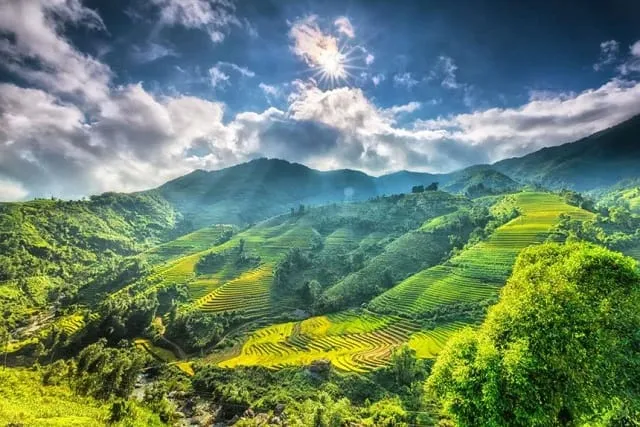 Cảnh sắc tươi đẹp của Sapa vào mùa xuân, thể hiện sự khởi đầu của một năm