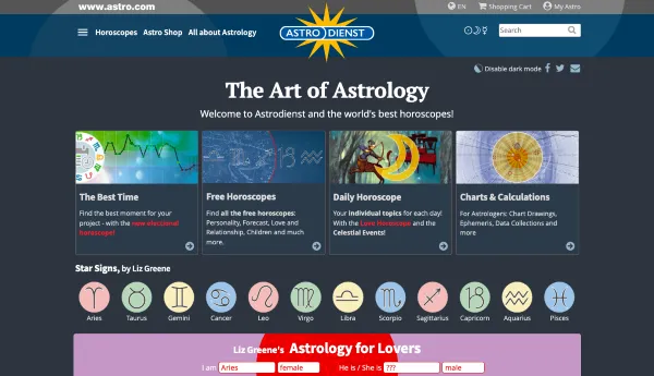 Hướng dẫn truy cập trang web Astro.com để tìm Cung Mọc