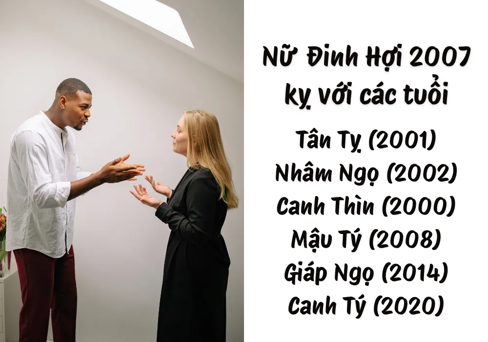 Tuổi kỵ với nữ Đinh Hợi 2007